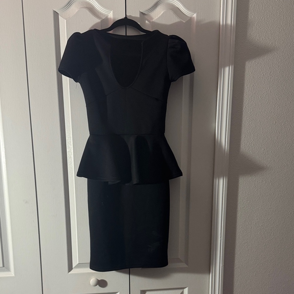 Elegant Black Peplum Dress